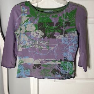 Vibrant Purple and Green Women's Blouse